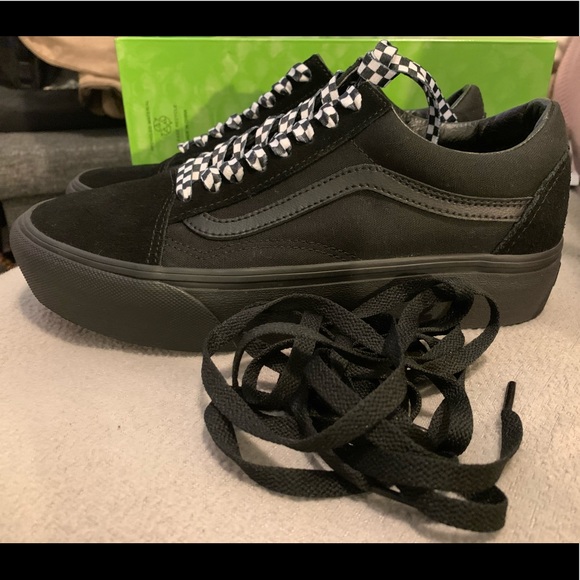 plain black old skool vans